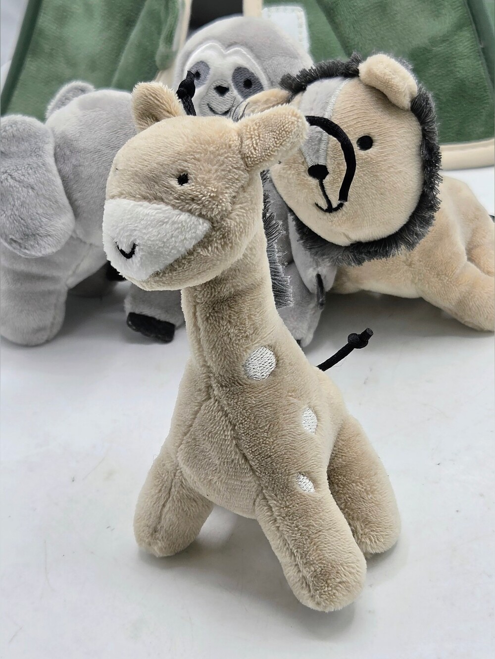 Lambs & Ivy Safari Tent Plush Nursery Toy Set Green Plush Animals 5pc - Picture 15 of 16
